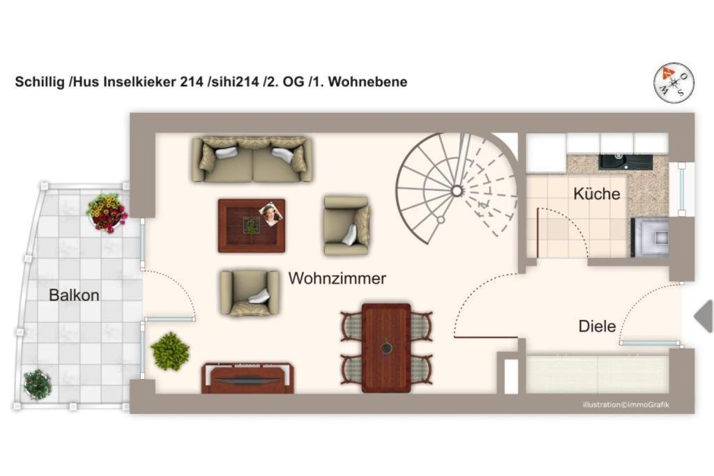 Hus Inselkieker Hus Inselkieker 214 Apartment Schillig Bagian luar foto